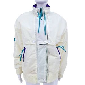 Cabin Creek Men's 90s Windbreaker Jacket White M